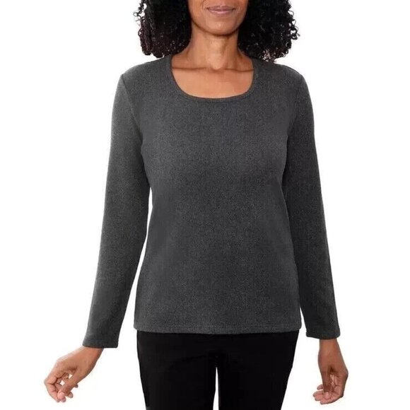 NEW Mario Serrani Women's M Long Sleeve Knit Top Gray - Picture 1 of 9